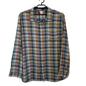 Carbon 2 Cobalt Mens Cotton Check Plaid Button Up Shirt Sz XXLT Multicolor LS